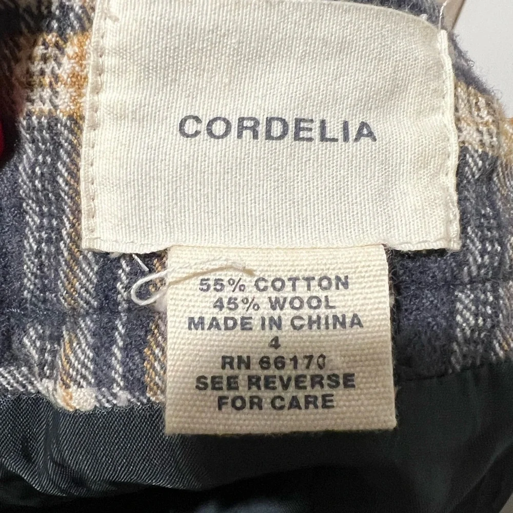 Cordelia Anthropologie Plaid Wool Pocket Skirt 4